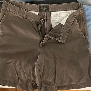 Eddie Bauer Men's Brown Flat Front Shorts